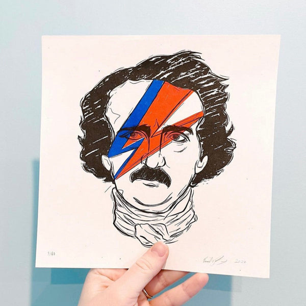 Edgar Allen Bowie Lithograph Print