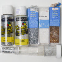 Silver + Gold Glitter + Glitter Paint - 8 Jars