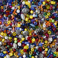 Colorful Assorted Beads in Plastic Container