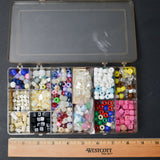 Assorted Plastic Beads in Clear Compartment Case