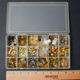 Metallic Beads + Findings in Clear Compartment Case