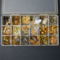 Metallic Beads + Findings in Clear Compartment Case