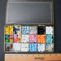 Colorful Plastic Beads in Clear Compartment Case