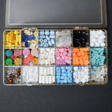 Colorful Plastic Beads in Clear Compartment Case