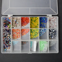 Seed + Assorted Beads in Plastic Compartment Case