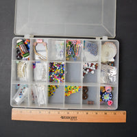 Assorted Glass + Stone Beads in Plastic Compartment Case