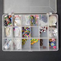 Assorted Glass + Stone Beads in Plastic Compartment Case