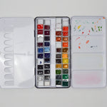 Watercolor Paint Palette with Half Pan Watercolors - 39 Colors