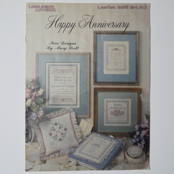 Happy Anniversary Leisure Arts Leaflet 995 Cross Stitch Pattern Booklet Default Title