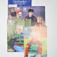 Kids Graphic Sweaters Knitting Patterns - Set of 4