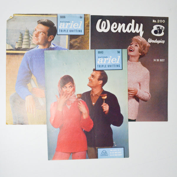 Patons + Wendy Sweater Knitting Pattern Booklets - Set of 3