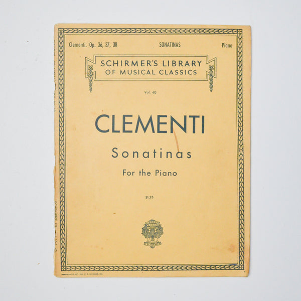 Clementi Sonatinas For the Piano Schirmer's Library of Musical Classics Vol. 40