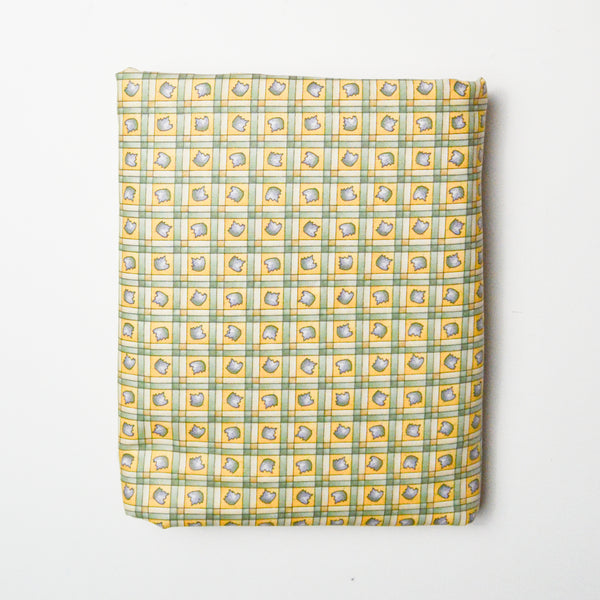 Yellow + Green Leaf Print Quilting Weight Woven Fabric - 46" x 200" Default Title