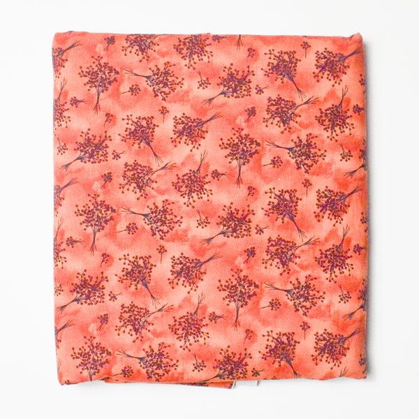 Orange + Red Botanical Print Quilting Weight Woven - 44" x 100" Default Title