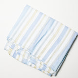 Blue, Beige + White Striped Lightweight Woven Fabric - 44" x 132" Default Title