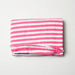 Pink + White Striped Puckered Texture Knit Fabric Tube - 36" x 44"