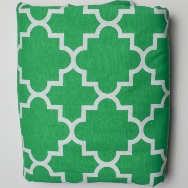 Green + White Soft Knit Fabric - 60" x 100"