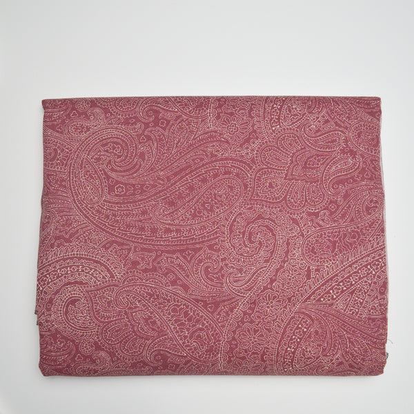 Maroon Paisley Synthetic Woven Fabric - 96" x 97"