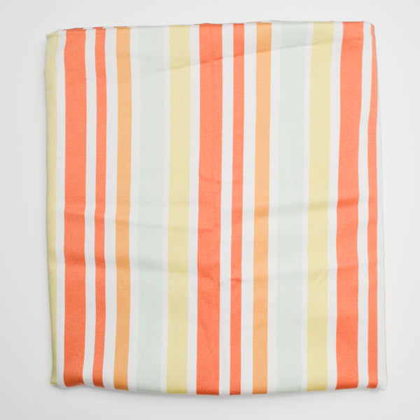 Orange, Green + Yellow Striped Woven Fabric with Slight Stretch - 54" x 56"