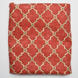 Red + Gold Diamond Print Thick Woven Drapery Fabric - 56" x 72"