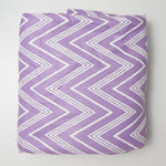 White Puffy Chevron Print on Purple Felt - 36" x 80"