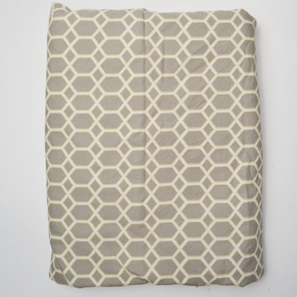 Gray, White + Yellow Woven Upholstery Fabric - 56" x 132"