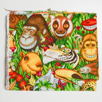 Smiling Jungle Animal Print Quilting Weight Woven Fabric - 42" x 54"