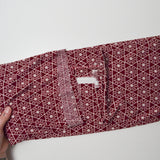 Dark Red + White Patterned Soft Knit Fabric - 62" x 72"