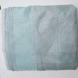 Sheer Mint Green Fabric with Silver-Gray Embroidery - 120" x 288"