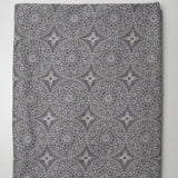 Gray + White Patterned Quilting Weight Woven Fabric - 44" x 74"