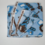 Blue Tractor Fleece Fabric - 34" x 64"