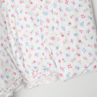 Pink + Blue Floral Print Brushed Flannel Fabric - 45" x 240"