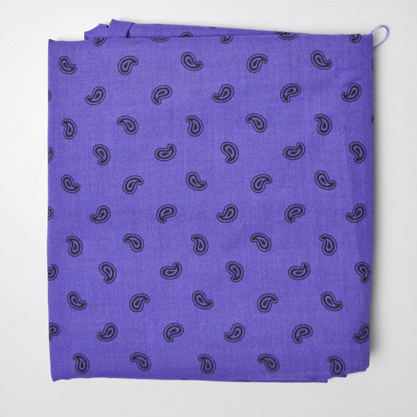 Purple + Black Paisley Print QWW Fabric - 40" x 82"