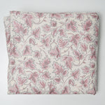 White + Pink Floral Scotchgard-Coated Woven Fabric - 44" x 50" (x3)