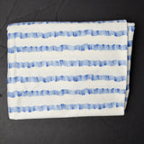 Blue + White Striped Scotchgard-Coated Woven Fabric - 52" x 76"