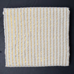 Gold + White Striped Crinkly Woven Fabric - 62" x 88"