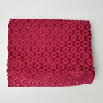 Red Chenille Dotted Texture Woven Fabric - 28" x 36"