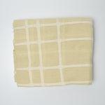 Yellow + Ivory Openweave Woolly Grid Fabric - 36" x 52"