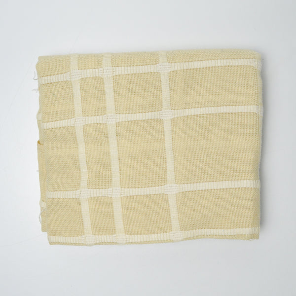 Yellow + Ivory Openweave Woolly Grid Fabric - 36" x 52"