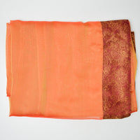 Sheer Orange + Yellow Shot Fabric with Brocade Edge- 40" x 72"