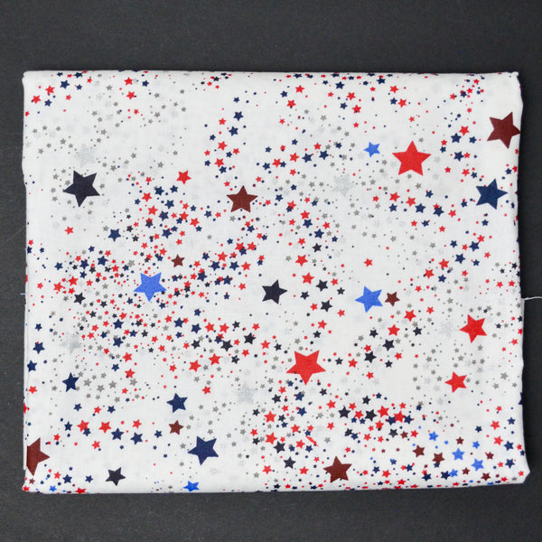 Red, White + Blue Star Quilting Weight Woven Fabric - 36" x 44"