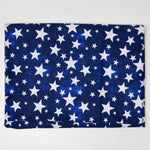 Blue + White Star Quilting Weight Woven Fabric - 38" x 46"