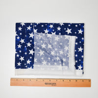 Blue + White Star Quilting Weight Woven Fabric - 38" x 46"