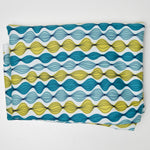 Wavy Blue + Green Michael Miller Quilting Cotton Fabric - 42" x 84"