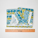 Wavy Blue + Green Michael Miller Quilting Cotton Fabric - 42" x 84"