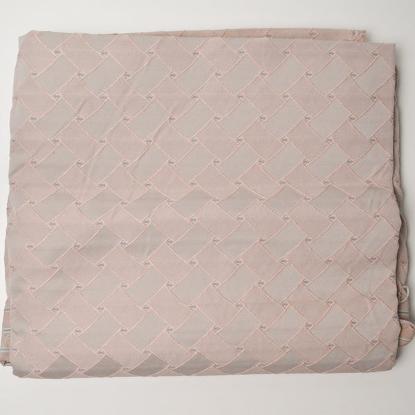 Pink + Gray Diamond Grid Woven Upholstery Fabric - 60" x 80"