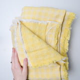 Light Yellow Grid Thick Woven Cotton Fabric - 52" x 124"