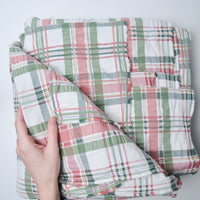 Red + Green Plaid Thick Woven Fabric - 54" x 208"