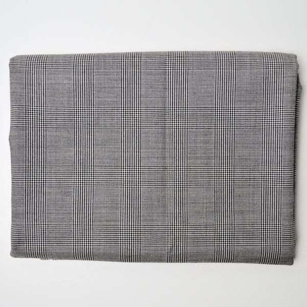 Gray Plaid Loro Piana Super 100's Tasmanian Wool Suiting Fabric - 60" x 64"