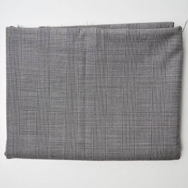 Gray Plaid Loro Piana Super 100's Tasmanian Wool Suiting Fabric - 60" x 64"